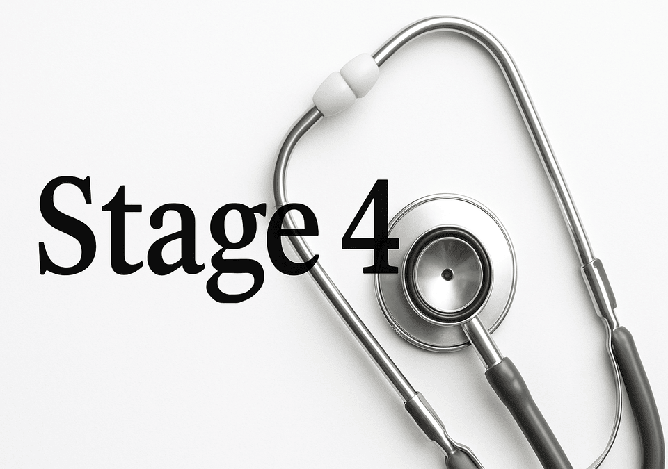 Joe Biden "Stage 4 text overlapping a stethoscope on white background"