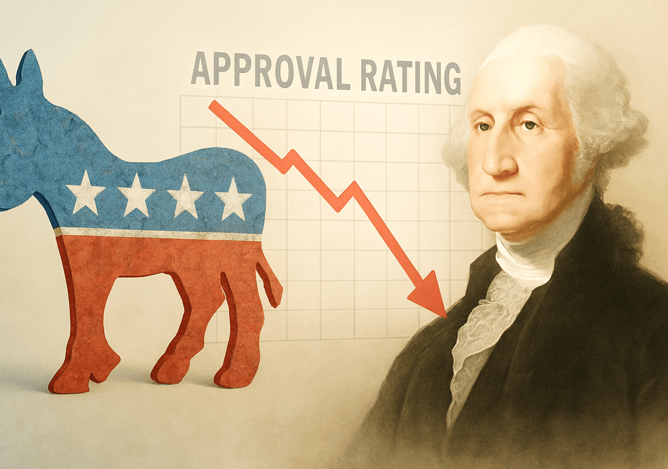 George Washington watches as Democrat Party approval rating crashes